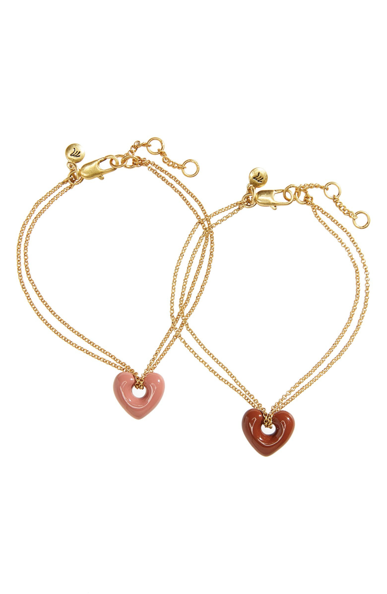 Enamel Heart Chain Friendship Bracelet Set | Nordstrom
