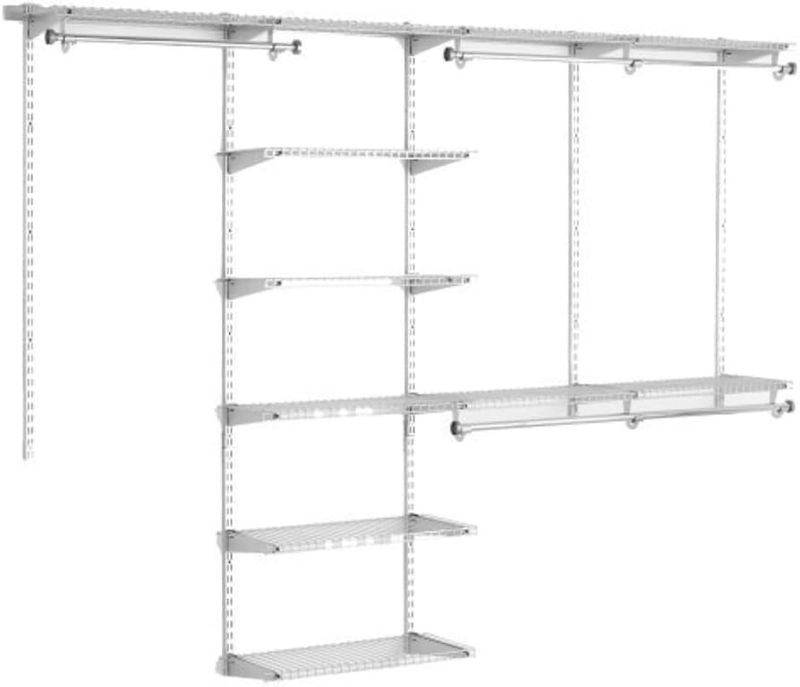 Rubbermaid Configurations Deluxe Closet Kit, Titanium, 4-8 Ft., Wire Shelving Kit with Expandable... | Amazon (CA)