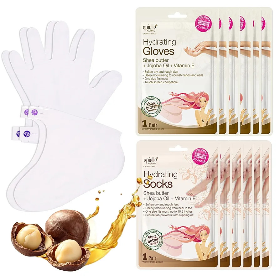 Epielle Hydrating Hand & Foot Masks 12 Pairs, Deep Moisturizing Socks & Gloves, Soften Dry Hands ... | Amazon (US)