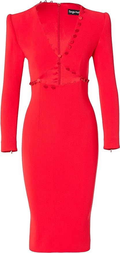 Amazon.com: Sergio Hudson, Nadia cutout Midi Dress : Luxury Stores | Amazon (US)