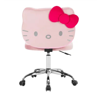 Hello Kitty Kawaii Swivel Vanity Chair for Makeup Room with Wheels Rolling, Comfy Polyurethane Foam | Wayfair North America