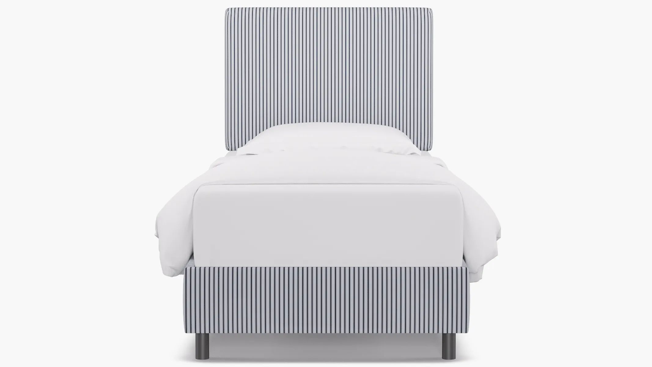 Square Back Bed | Twin | Navy Classic Ticking Stripe | The Inside