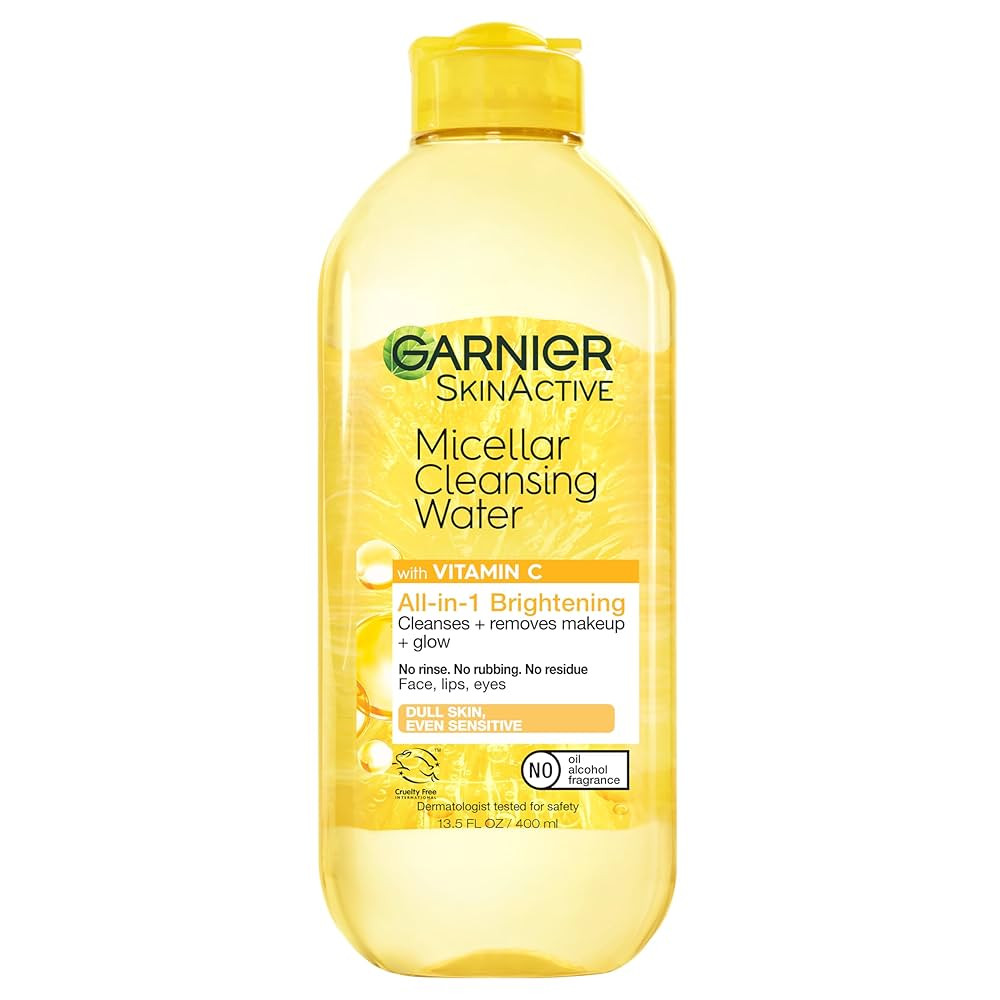Garnier Micellar Water with Vitamin C, Facial Cleanser & Makeup Remover, Brightening & Hydrating,... | Amazon (US)