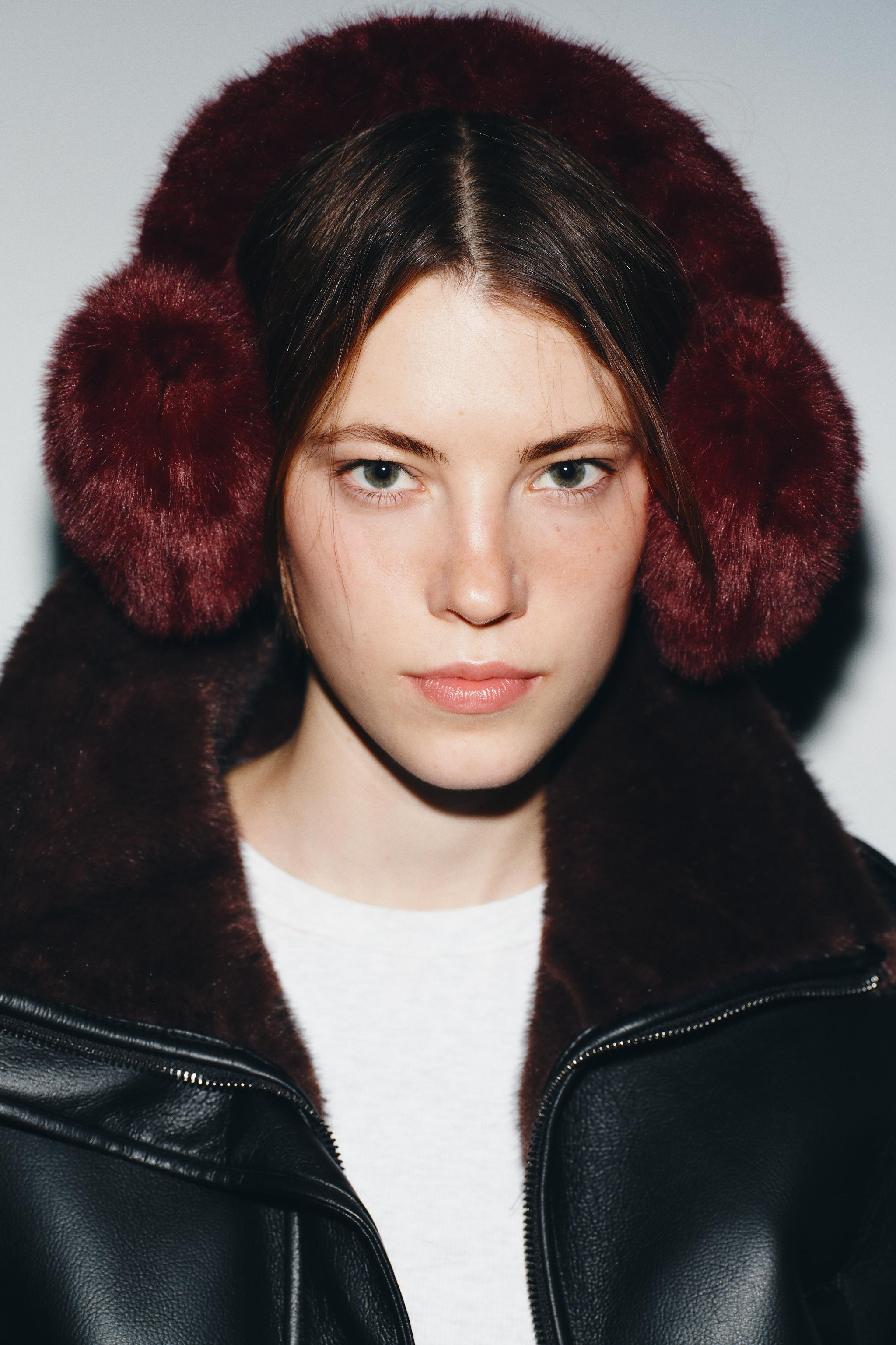 HEART FAUX FUR EAR MUFFS | Zara US