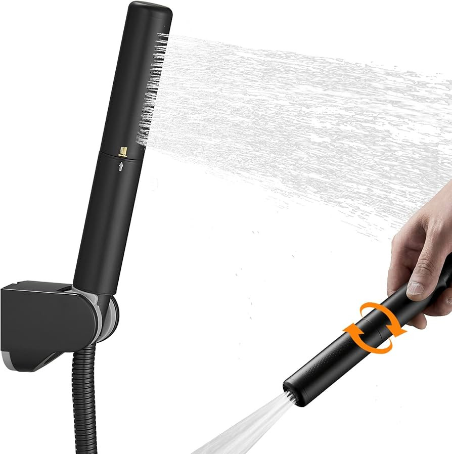BESy Black Brass 2 In 1 Function Handheld Shower Head Set High Pressure 7 Inch Shower Head High F... | Amazon (US)