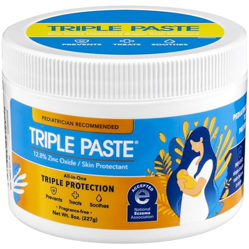 Triple Paste Diaper Rash Cream for Baby - 8 Oz Tub – Zinc Oxide Ointment Treats, Soothes & Prevents Diaper Rash, Pediatrician-Recommended Hypoallergenic Formula, Baby Essentials for Daily & Overnight | Amazon (US)