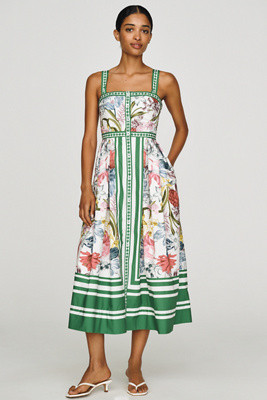 Maeve Cotton Printed Midi Dress | Anthropologie (US)