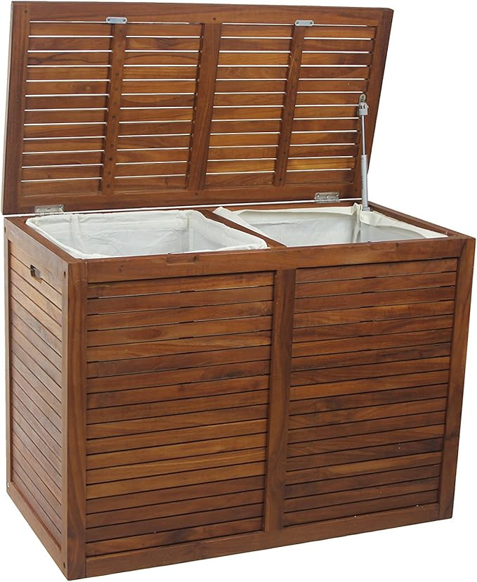 The Original Spa Double Teak Laundry or Storage Hamper | Amazon (US)