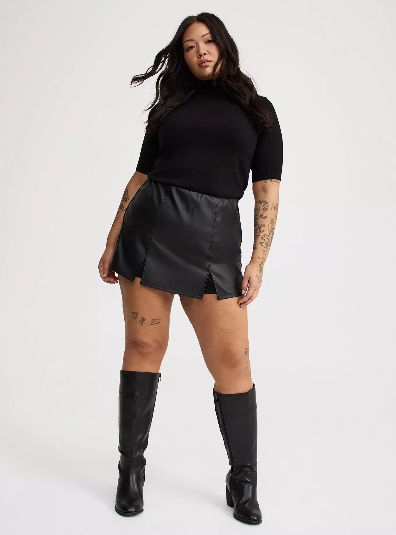 Faux Leather High-Rise Skort | Torrid (US & Canada)