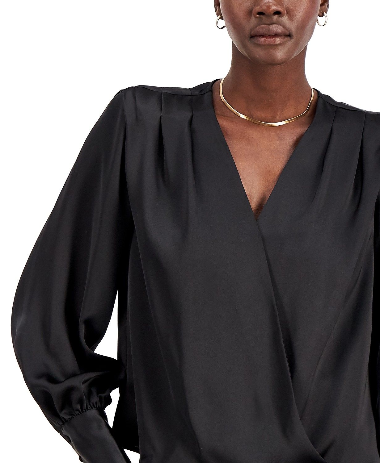 INC International Concepts Draped Surplice Top, Created for Macy's & Reviews - Tops - Women - Mac... | Macys (US)