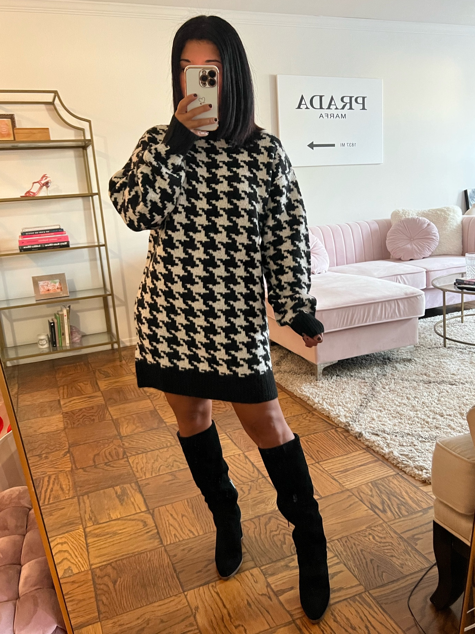 Houndstooth sweater dress, wearing XS

fall fashion, womens fashion, fall outfits 

#LTKunder50 #LTKSeasonal