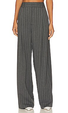 Smythe Pleated Trouser in Grey Pinstripe from Revolve.com | Revolve Clothing (Global)