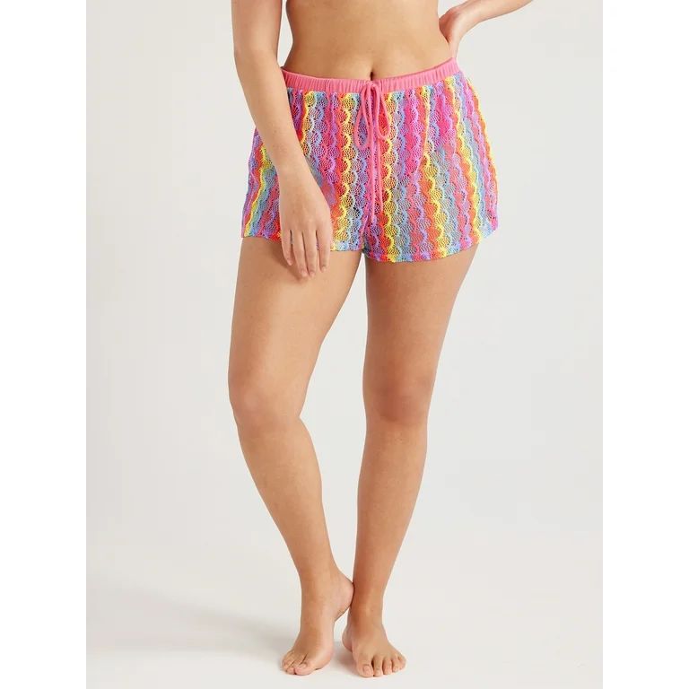 No Boundaries Juniors’ Crochet Coverup Shorts, Sizes XS-XL - Walmart.com | Walmart (US)