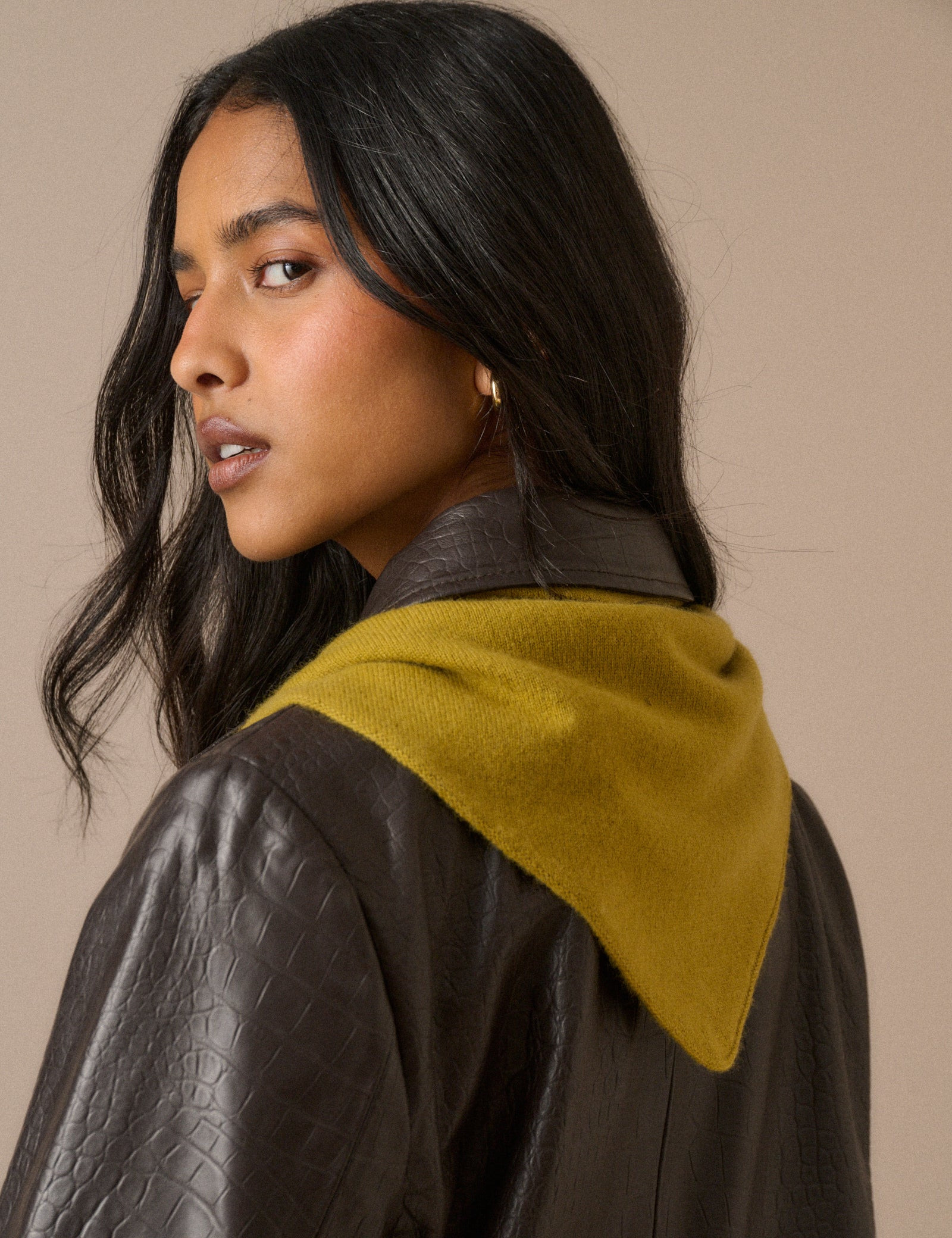 Mustard Yellow Wool-Blend Triangle Scarf | Nobody's Child