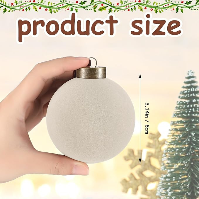 Liliful 15 Pcs Velvet Christmas Balls Bulk Flocked Christmas Tree Ball Ornaments Plastic Balls Xm... | Amazon (US)