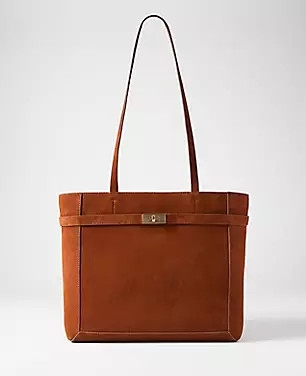 Suede Belted Tote | Ann Taylor