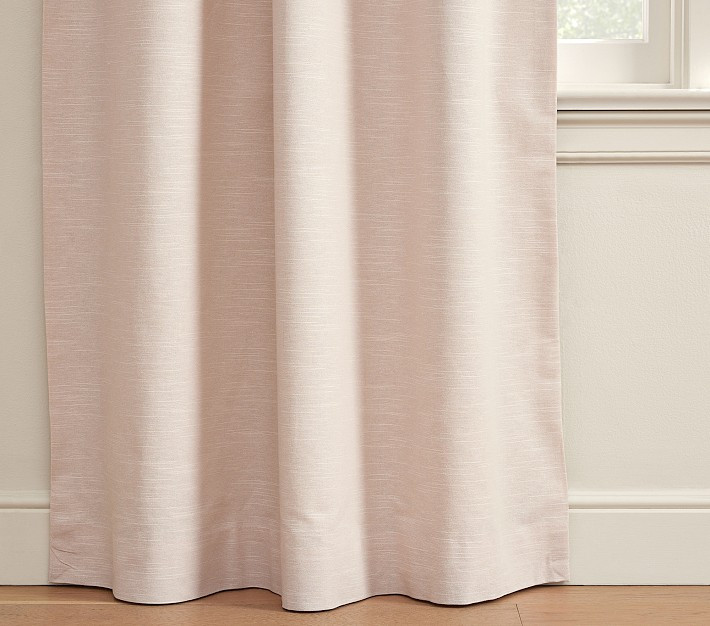 Evelyn Linen Blackout Curtain | Pottery Barn Kids