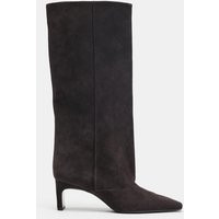 Zara - Suede Heeled Boots - Brown - 7½ - Woman | Zara US