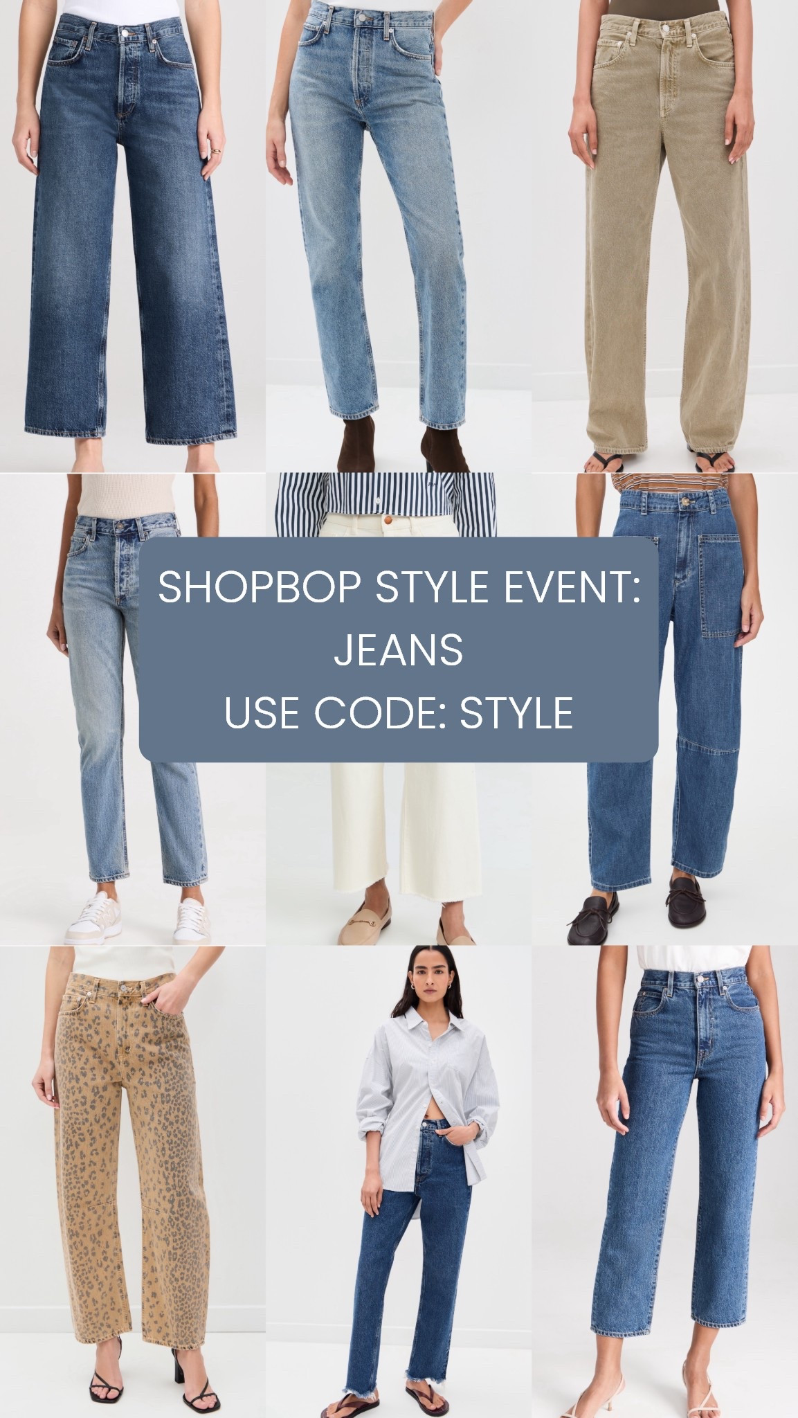 Shopbop Style Event: DENIM/JEANS
Use Code: STYLE for up to 25% off 

#LTKSeasonal #LTKStyleTip #LTKSaleAlert