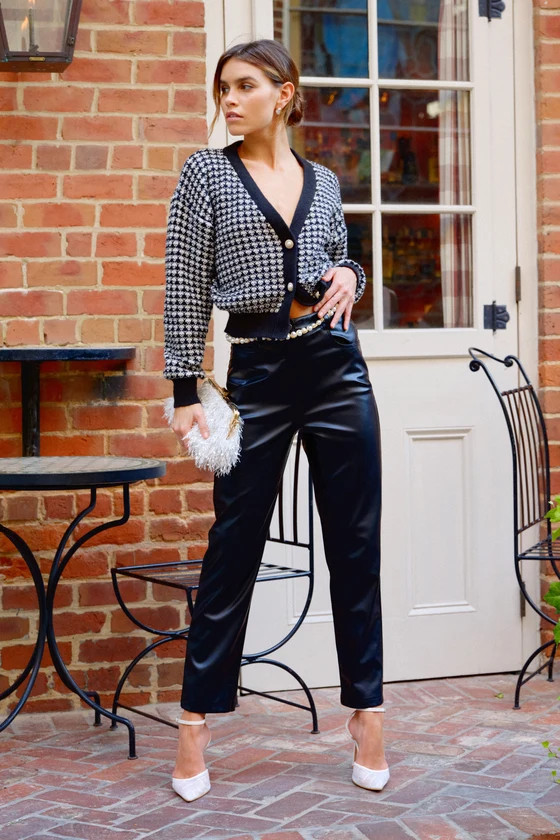 Hit Your Mark Black Vegan Leather Straight Leg Pants | Lulus (US)