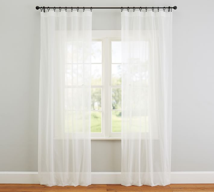 Classic Voile Rod Pocket Sheer Curtain | Pottery Barn (US)