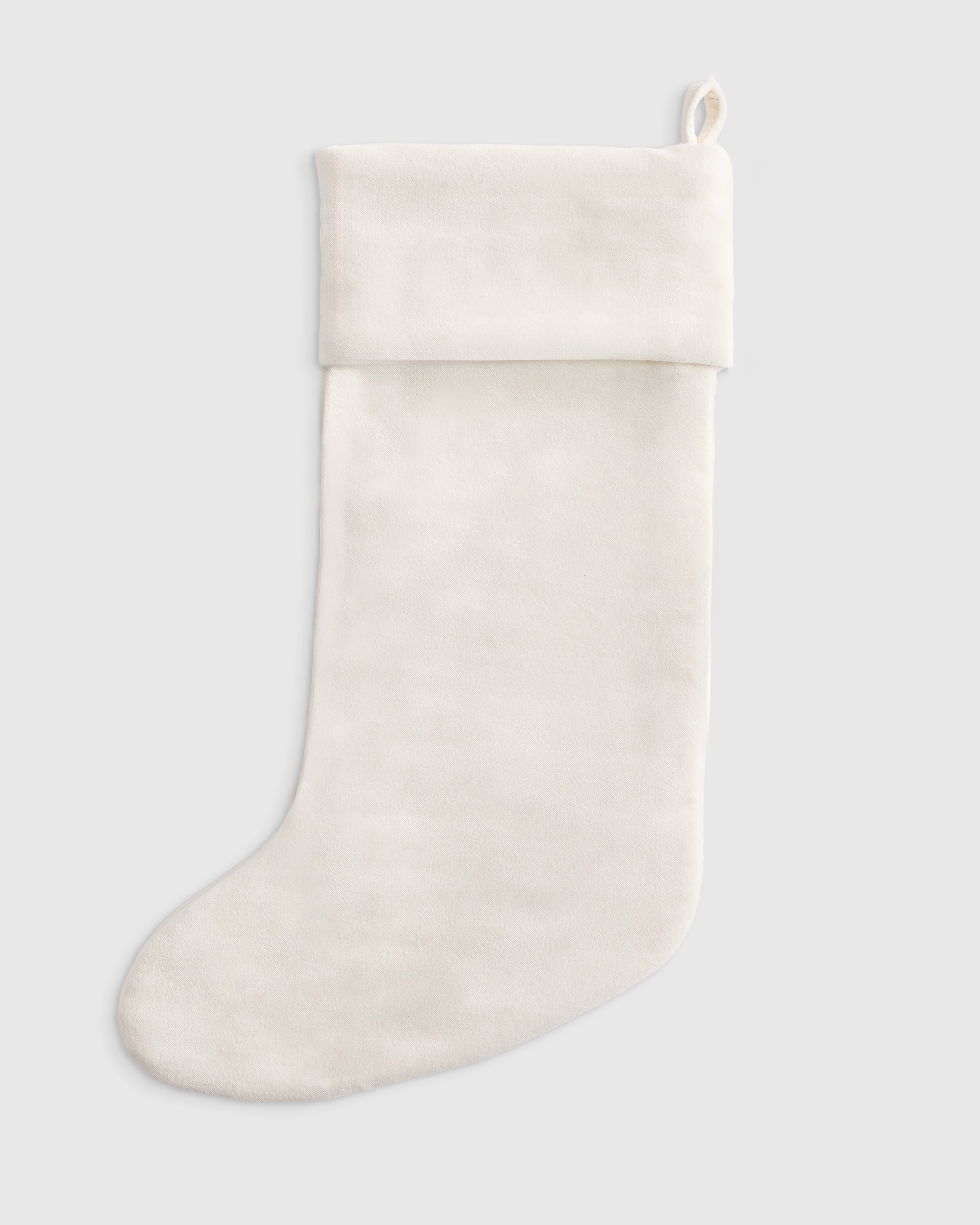 Quince Cotton Velvet Stocking, cotton velvet Christmas stocking, a Pottery Barn Classic Velvet Stocking look-alike