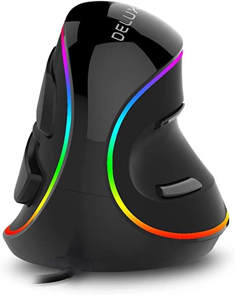 DeLUX Ergonomic Mouse, Wired Large RGB Vertical Mouse with 6 Buttons, 4000DPI,Removable Wrist Res... | Amazon (US)