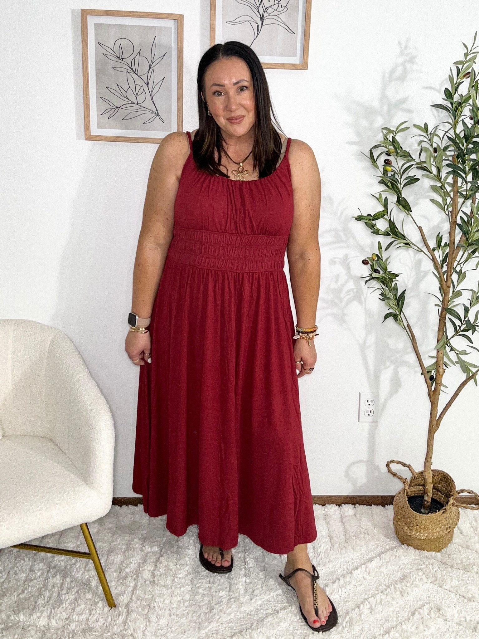 50% off almost everything at Old Navy! Large regular smocked waist dress! Adjustable straps. Sandals run true to size.  

#LTKMidsize #LTKOver40 #LTKSaleAlert