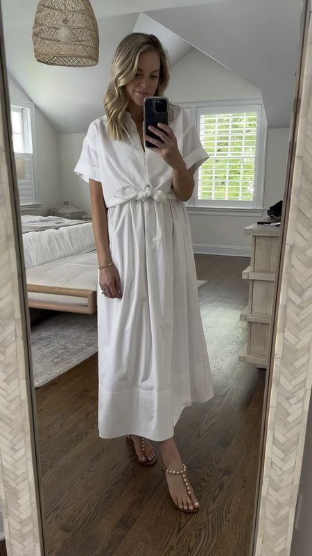 -white maxi dress size XXS (runs big)
-white linen button down size XS
-sandals are old Tory Burch 

white dress, spring outfit, summer outfit, vacation outfit, resort wear 

#LTKStyleTip #LTKSeasonal