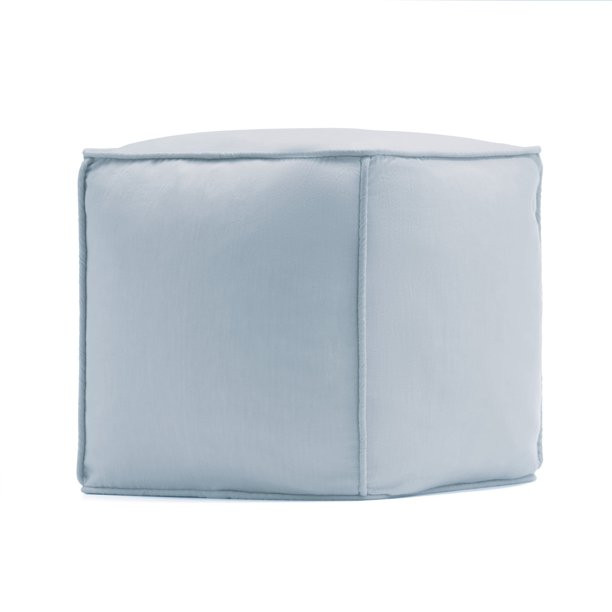 Gap Home Washed Denim Indoor Floor Pouf Light Blue 16" x 16" x 16" | Walmart (US)