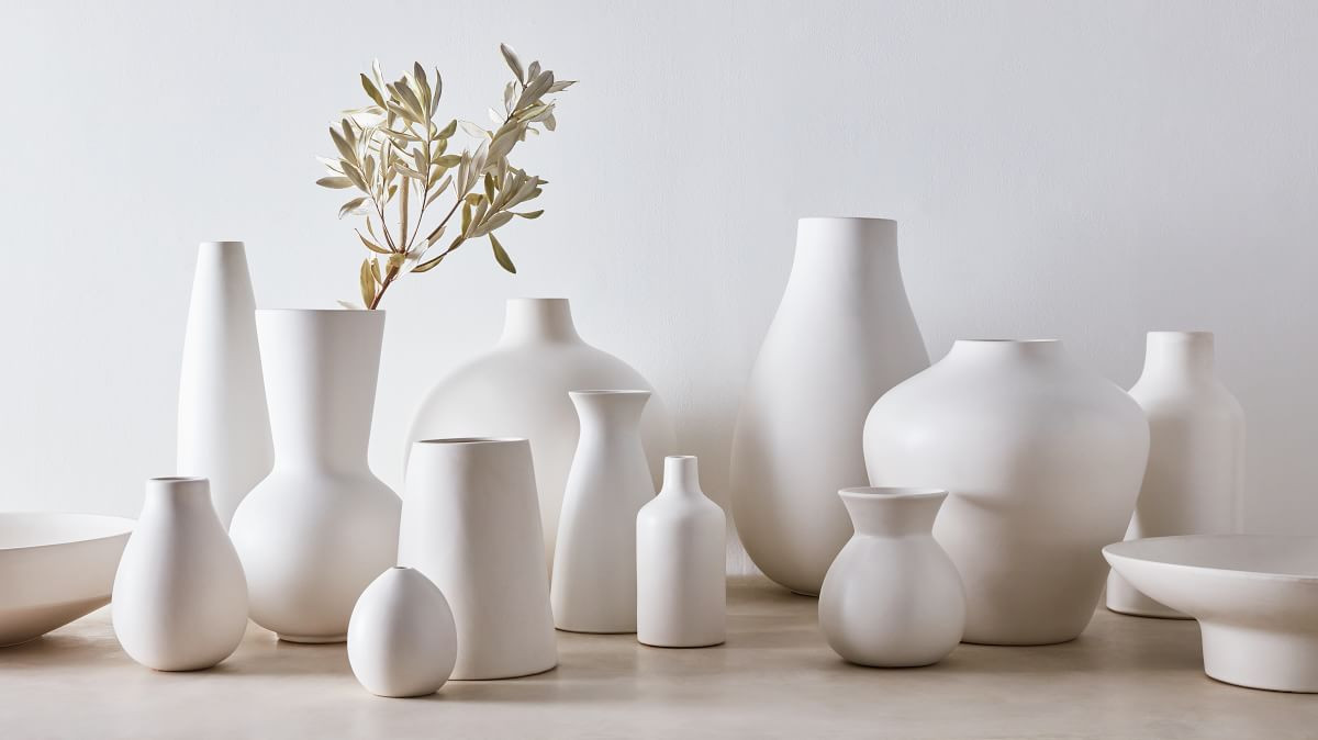 Pure White Matte Ceramic Vases | West Elm (US)