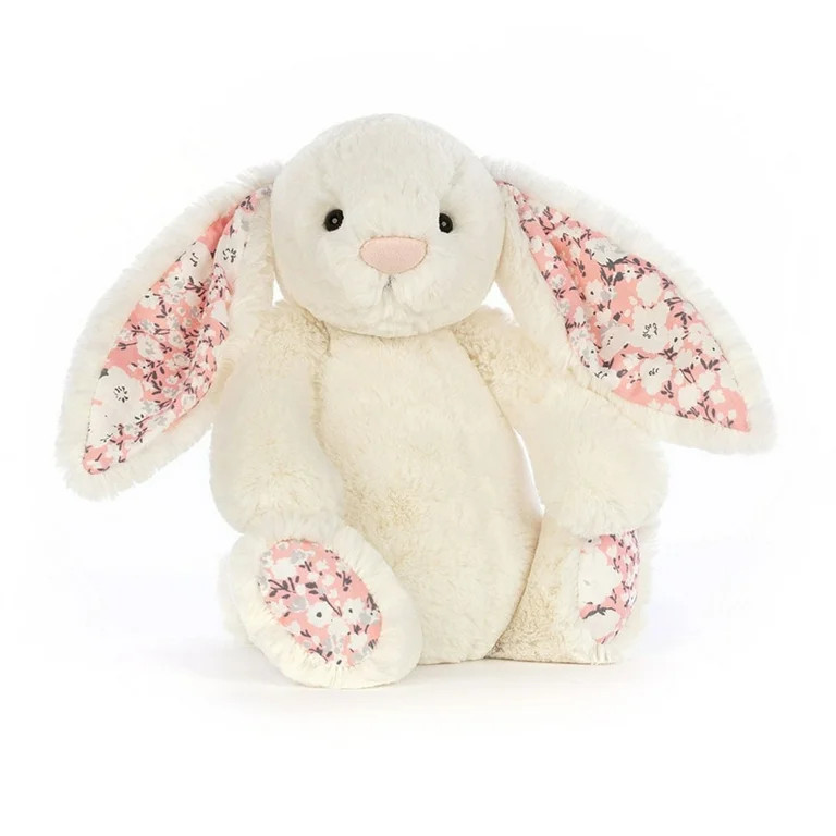 Jellycat Blossom Cream Bunny Plush Toy - White Easter Bashful Bunny Stuffed Animal, Floral Print,... | Walmart (US)