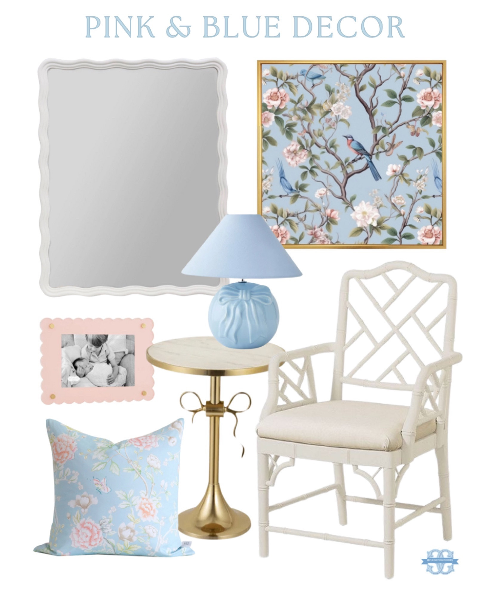 Pastel pink & blue grandmillennial decor!🩷🩵

Home Decor, Bows, Nursery Decor, Chinoiserie, Side Table, Scalloped Mirror, Ballard Designs

#LTKhome