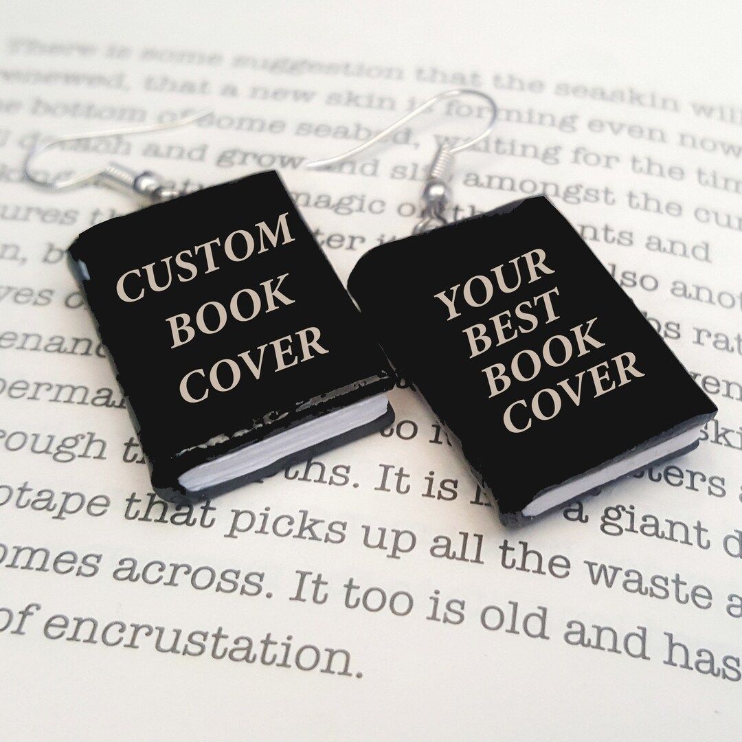 CUSTOM BOOK EARRINGS with Sterling Silver Hooks; Miniature Book Lover Gift for Writer Gift,Person... | Etsy (US)