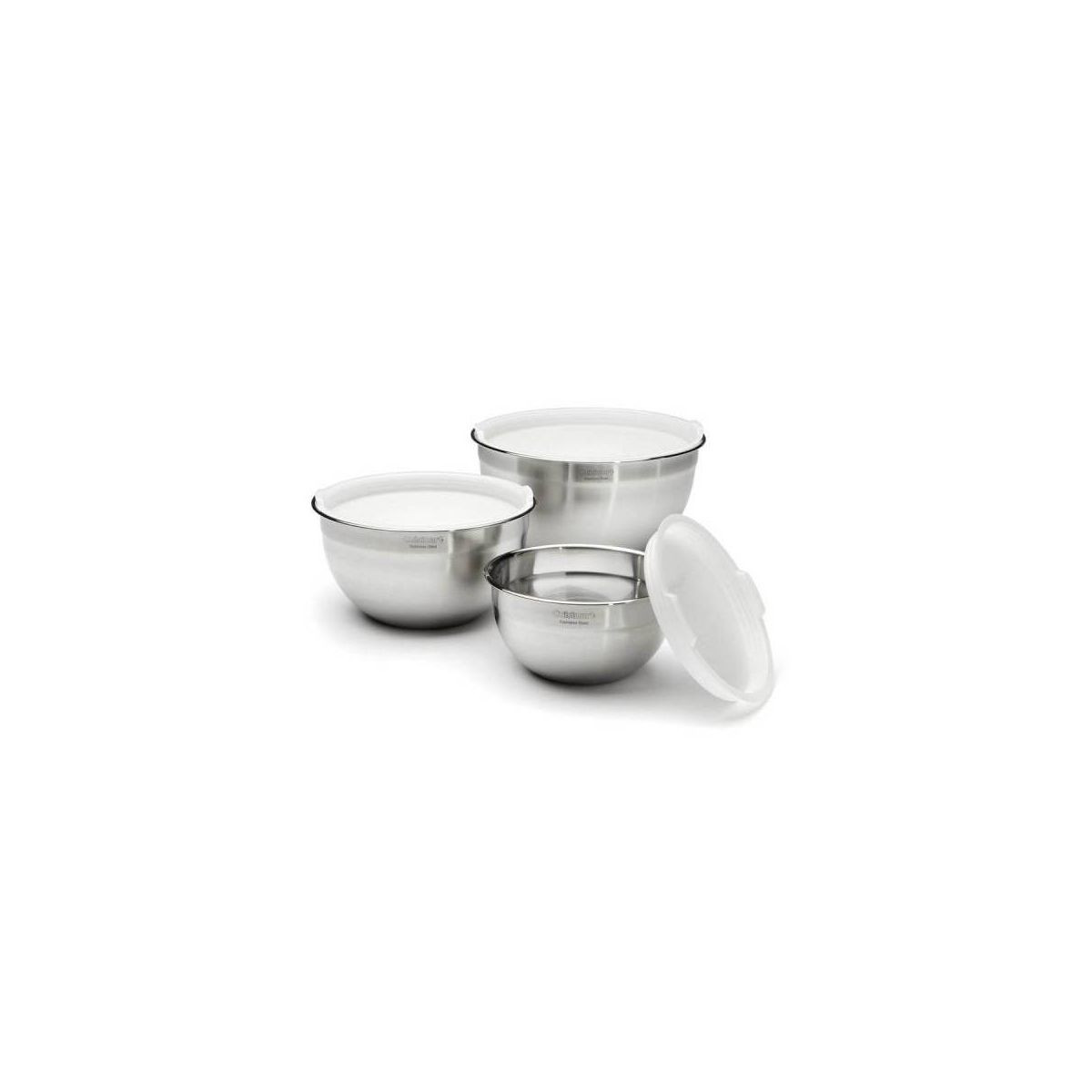 Cuisinart Set of 3 Stainless Steel Mixing Bowls with Lids | Target