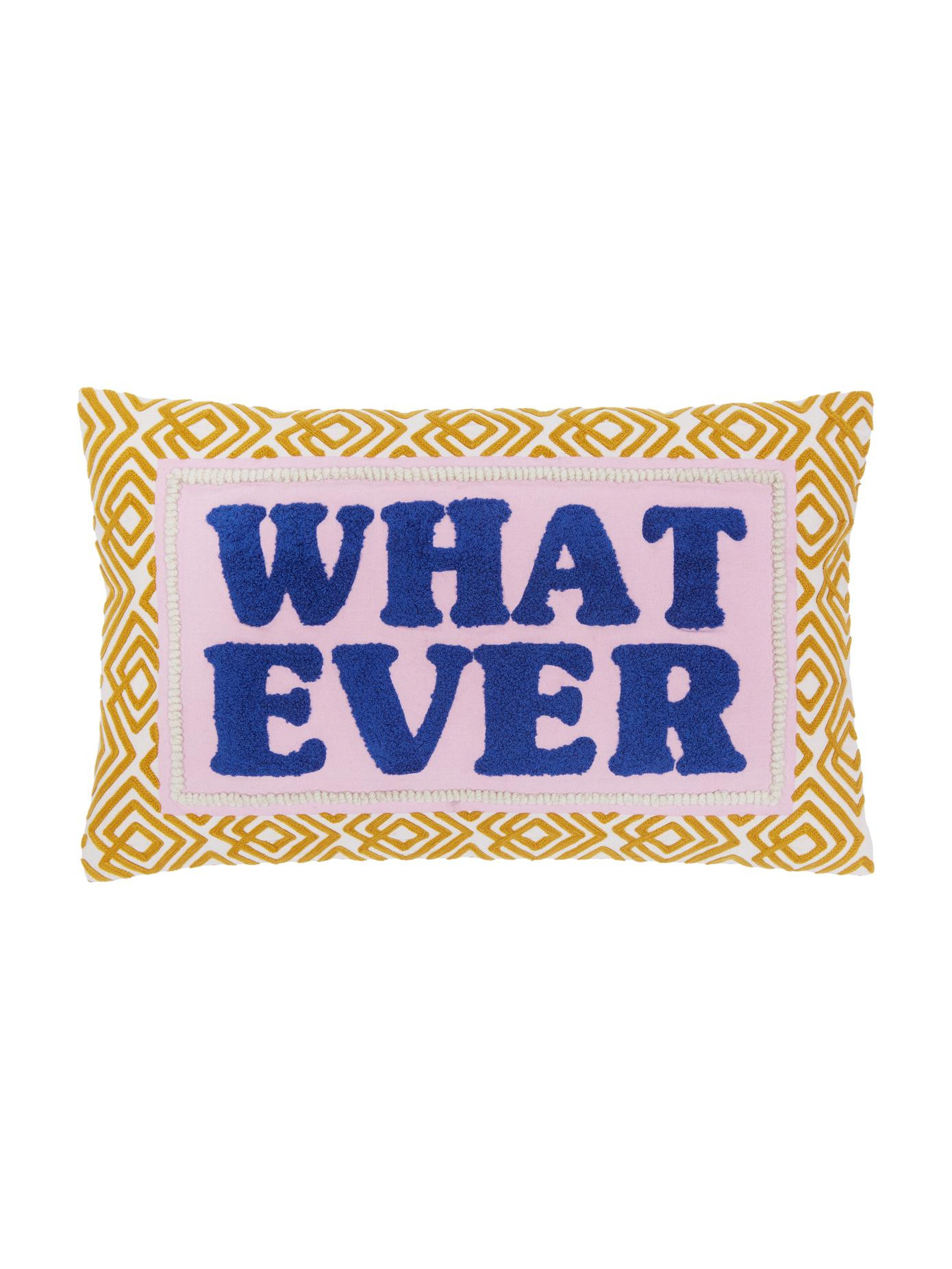 Cushion cover Whatever with embroidered text | Westwing EU