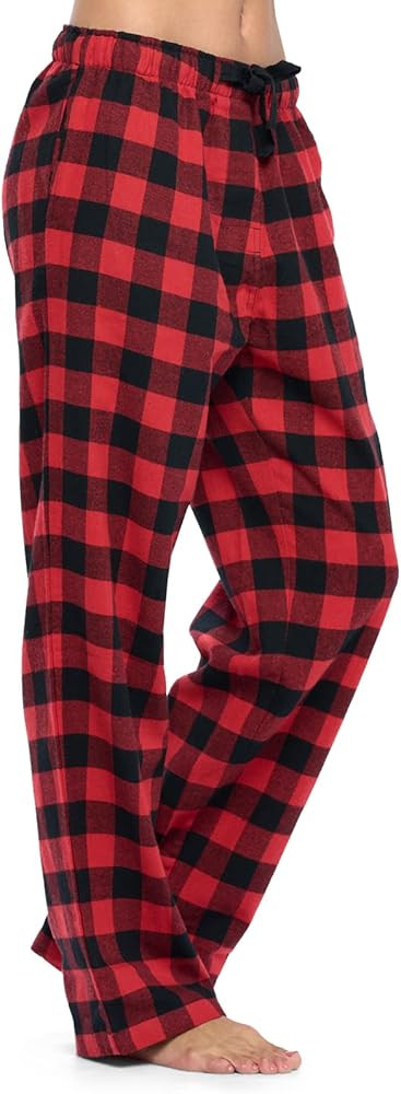 Ashford & Brooks Women's Super Soft Flannel Plaid Pajama Sleep Pants | Amazon (US)