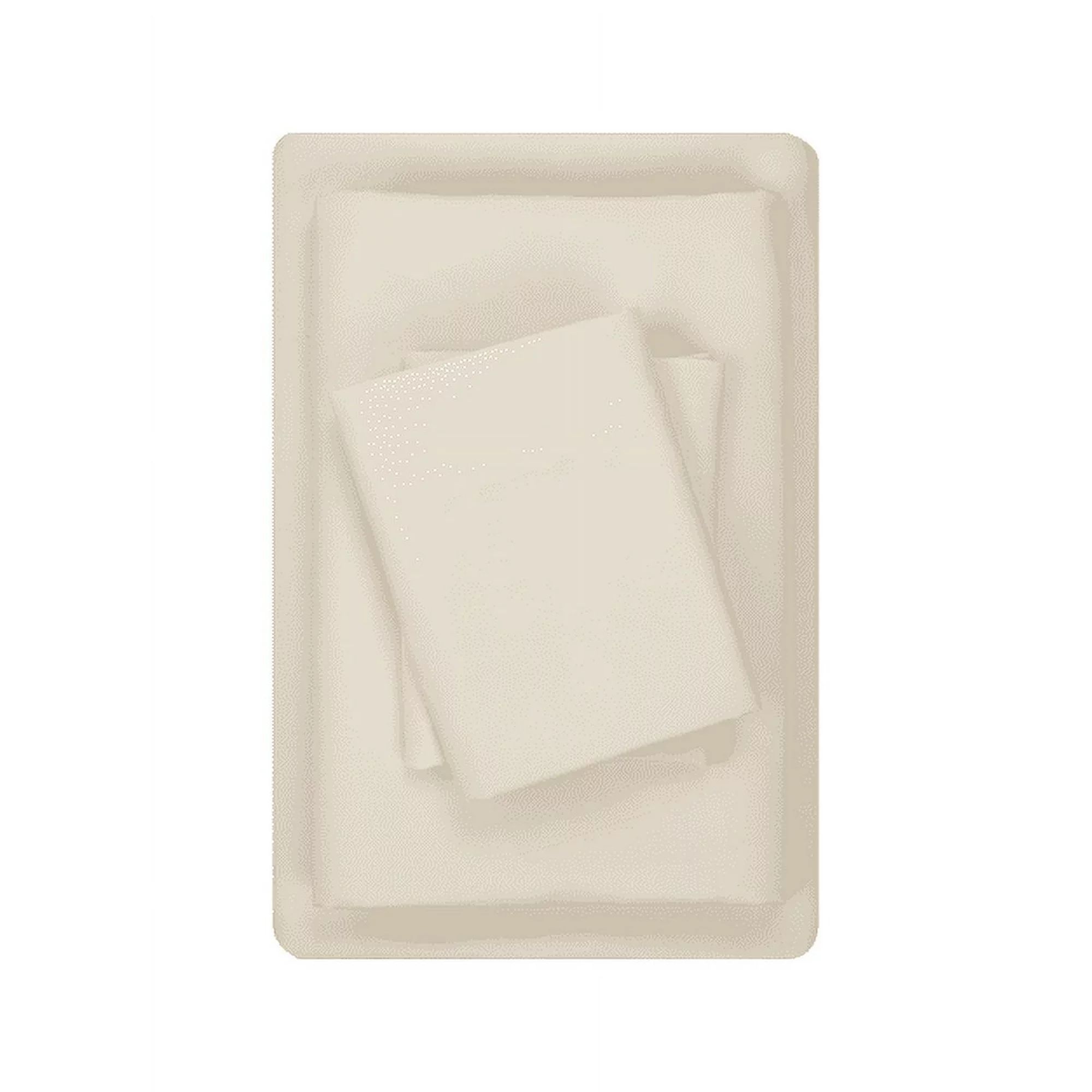 Mainstays Basics Adult Microfiber Value Sheet Set, Twin, Fresh Ivory, 3 Piece | Walmart (US)