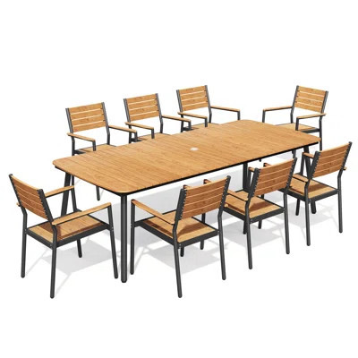 8 - Person Rectangular Outdoor Dining Set ( Set of 9 ) | Wayfair North America