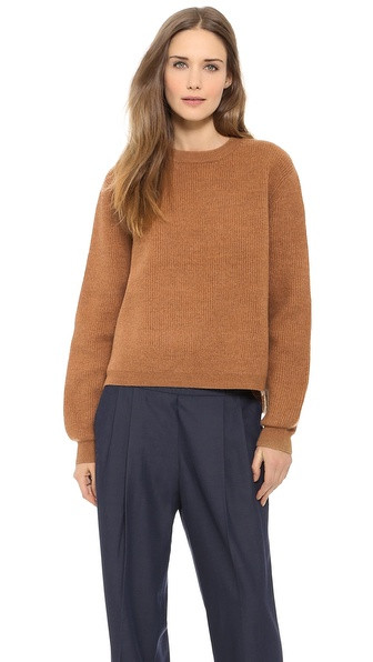 Acne Studios Misty Boiled Wool Zip Sweater - Camel | Shopbop