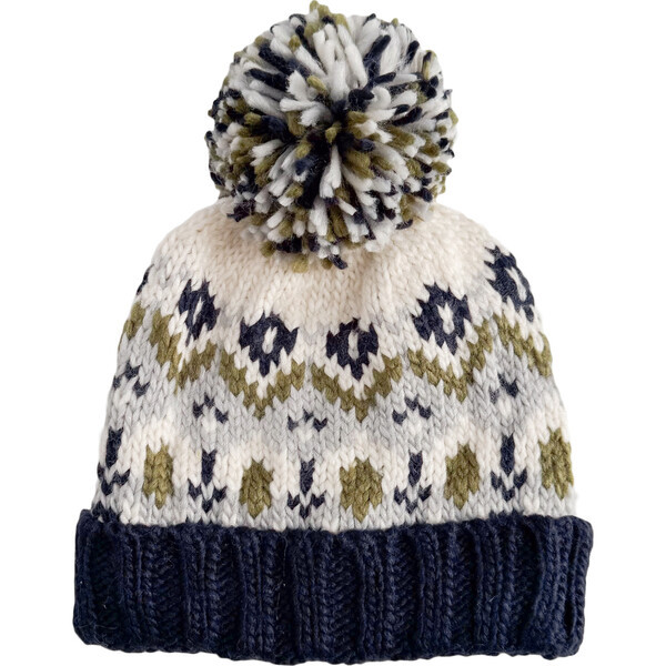 Fairisle Knit Hat, Navy | Maisonette