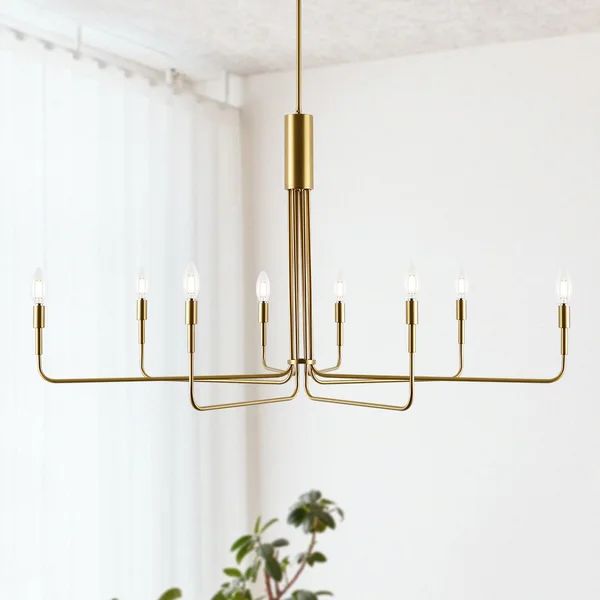 Sola 8 - Light Candle Style Modern Linear Chandelier | Wayfair North America