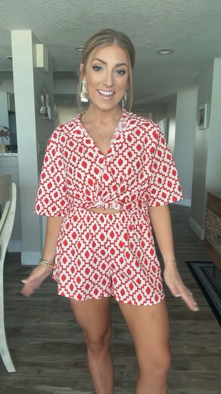 Love this target style matching set! Perfect for July 4th. Can mix and match these pieces as well. The shirt runs a little large and shorts run TTS.

Target style. July 4th outfit. Matching set. LTK under 50. 