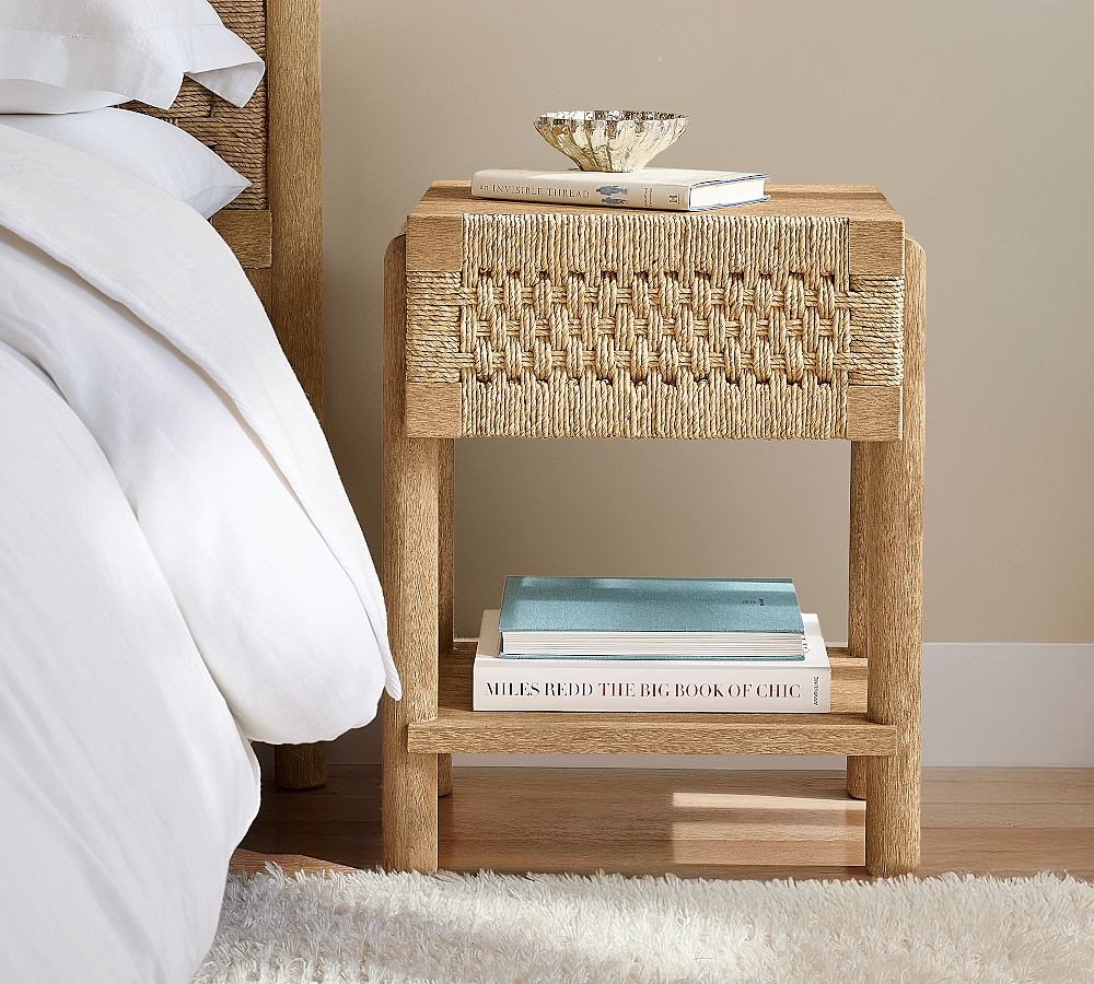 Bolinas Mini Woven Nightstand (19.5") | Pottery Barn (US)