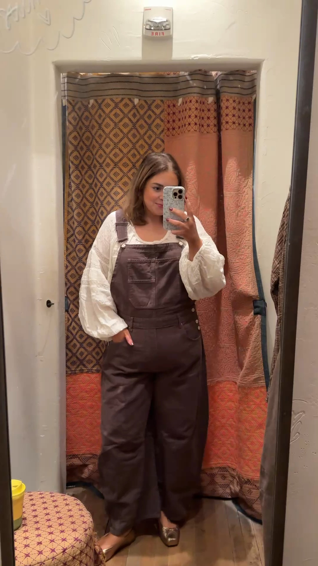 Chocolate brown barrel jean overalls! Wearing medium in top it runs big and xl in overalls. Size down if you are the same size but don’t have a tummy. That’s the only place they were more fitted.

#LTKMidsize #LTKootd
