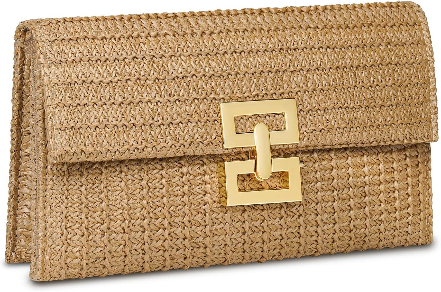 Straw Clutch Purse for Women Designer Evening Handbag Summer Beach Shoulder Crossbody Bag | Amazon (US)