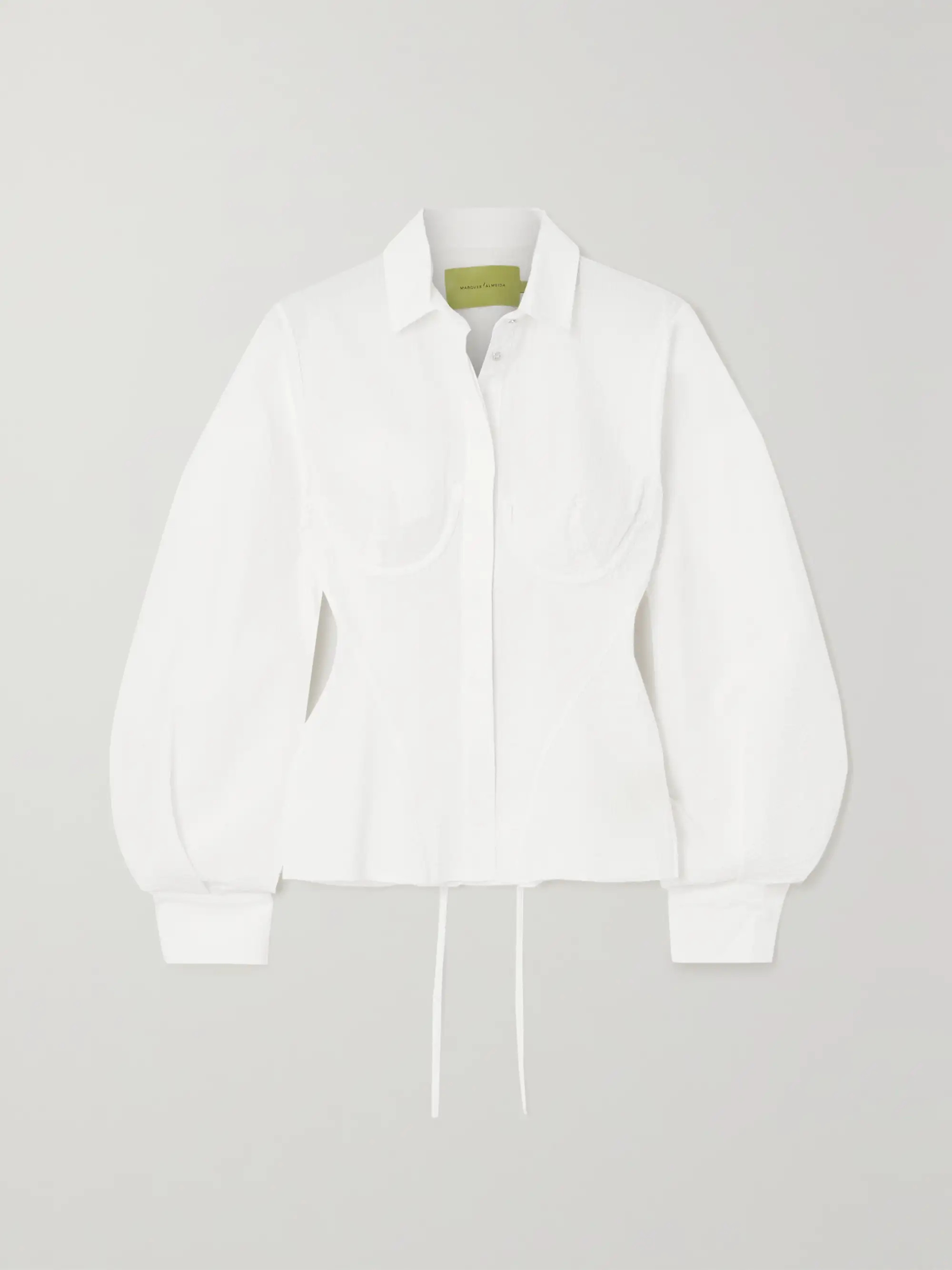 Lace-up textured-cotton shirt | NET-A-PORTER (UK & EU)