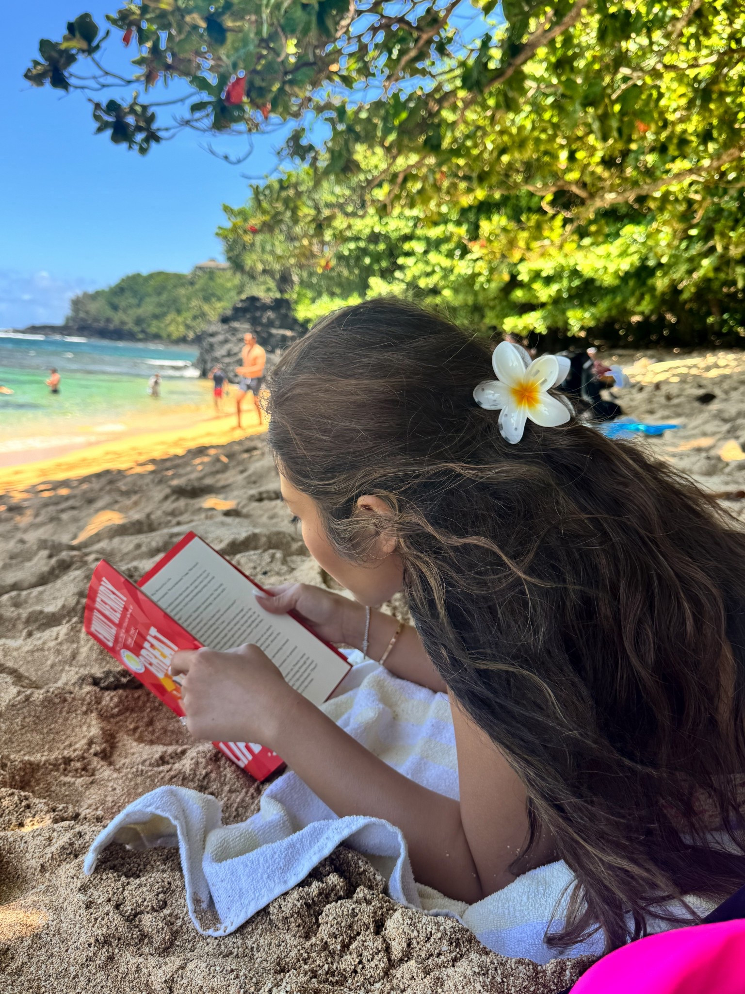 Today’s beach read 📖🌊🤓 Great Big Beautiful Life by Emily Henry! About 150 pages in and so far, a bit slower and not as captivated by the main characters or the story within the story. Still a cute read but not my favorite of hers!

Flower hair clips are from Amazon but they have them at the stores here too!

#LTKTravel #LTKSwim