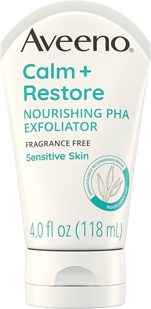 Aveeno Calm + Restore Nourishing PHA Facial Exfoliator Daily for Sensitive Skin, Fragrance-Free &... | Amazon (US)
