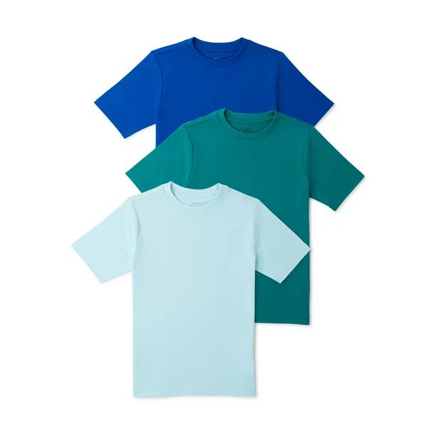 Wonder Nation Boys Short Sleeve Crewneck T-Shirt, 3-Pack, Sizes 4-18 & Husky - Walmart.com | Walmart (US)